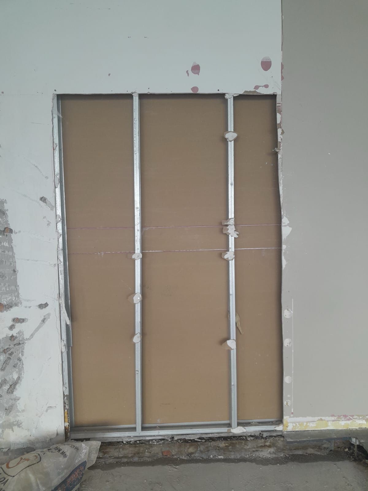 AR Engineering Ceiling Partition Singapore — metal stud drywall partition framing on site